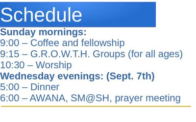 Regular Schedule
